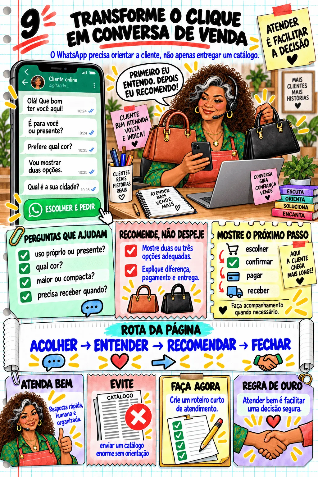 Roteiro visual de WhatsApp que Vende